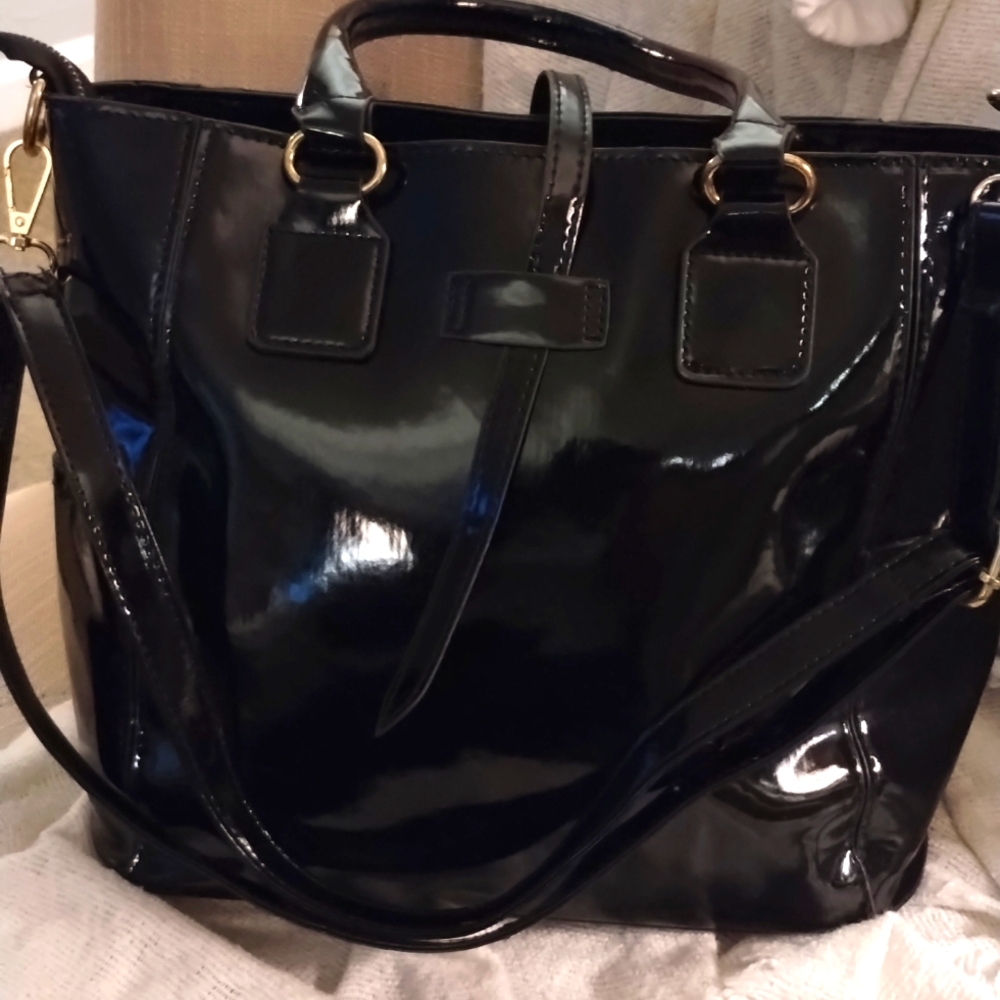 YAQUNICER Soft Synthetic Patent Leather for Women Satchel Crossbody Hobo Large